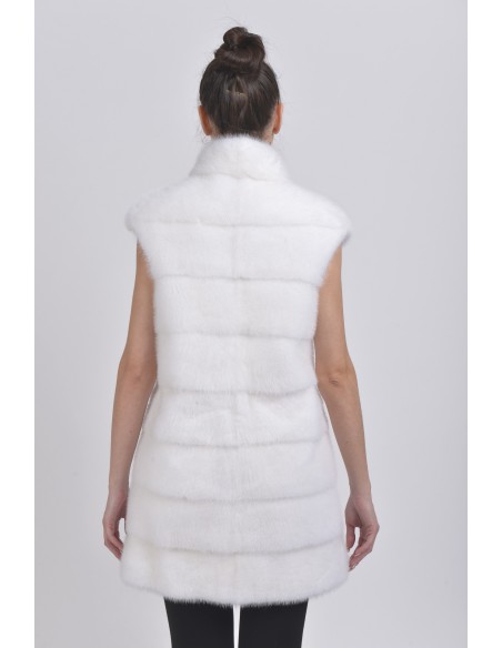 White mink vest back side