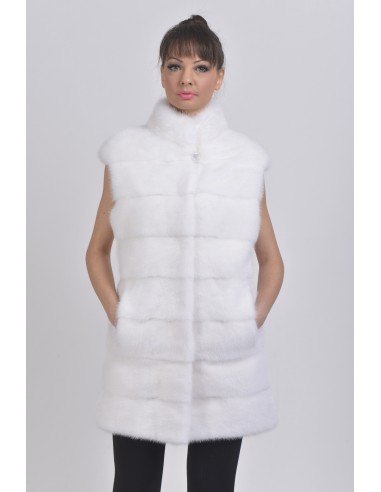 White mink vest front side