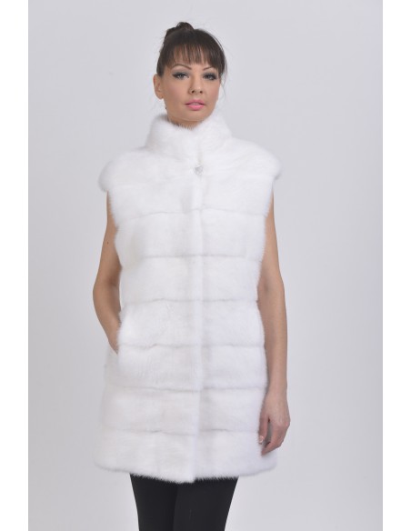 White mink vest front side