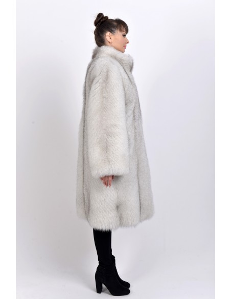 Off-white fox coat right side