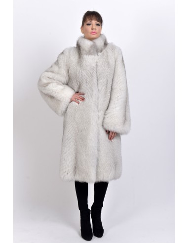 Off-white fox coat front side