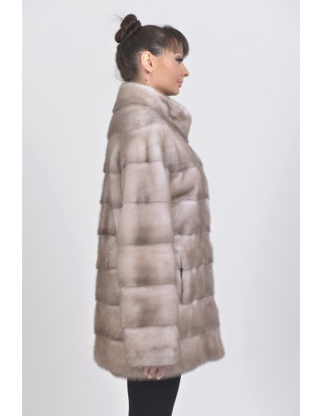 Ice grey mink coat right side