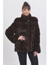 Mahogany mink jacket front side