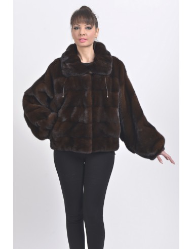 Mahogany mink fur jacket front side