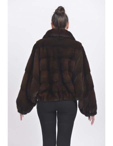 Mahogany mink fur jacket back side