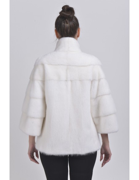 White mink jacket back side